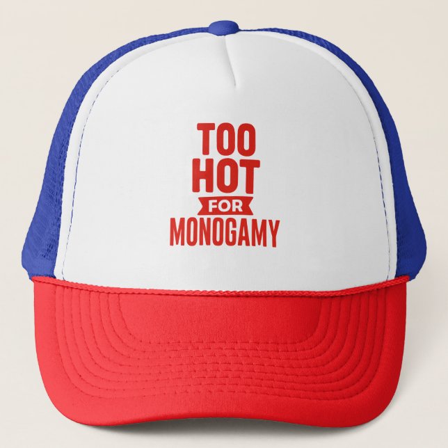 Zu heiß für Monogamy Shirt, Polyamory Pride Truckerkappe (Vorderseite)