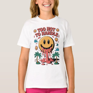 Zu heiß zu handhaben - Smiley schmelzen Retro Summ T-Shirt