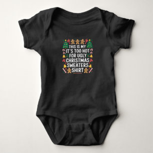 Zu heiße hässliche Weihnachtspullover Familie Baby Strampler