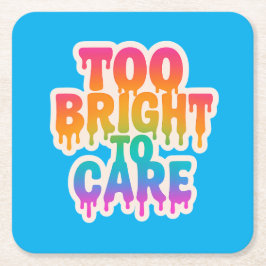 Zu hell zur Pflege - Typografie des Neon-Tropfens Rechteckiger Pappuntersetzer