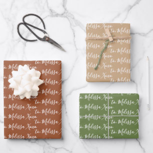 Zu Ihrem Namen Modernes Handwriting Boho 1 Geschenkpapier Set