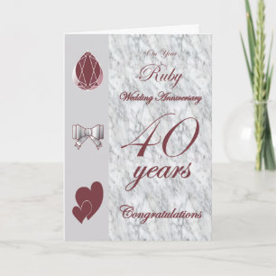 Zu Ihrem Rubinhochzeitstag Karte