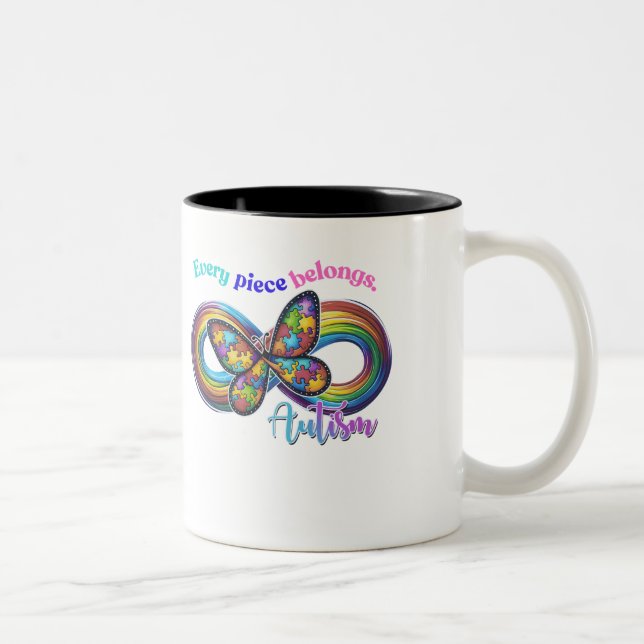 Zu jeder Seite gehören - Autismus Puzzle Tasse (Rechts)