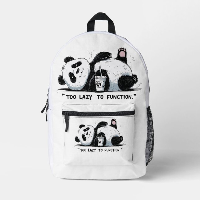 Zu lazy to function - Lazy Panda Bedruckter Rucksack (Vorderseite)