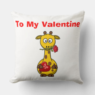 "ZU MEIN VALENTINE" GIRAFFE KISSEN