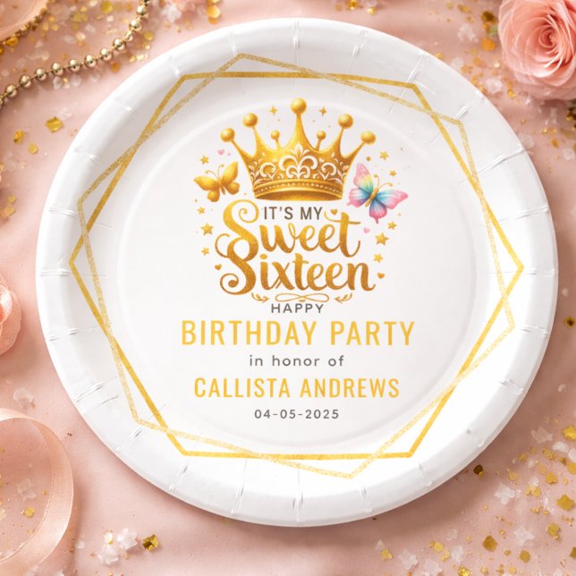 zu meinem 16. 16 . Geburtstag Pappteller (its my sweet sixteen 16 th birthday paper plates)