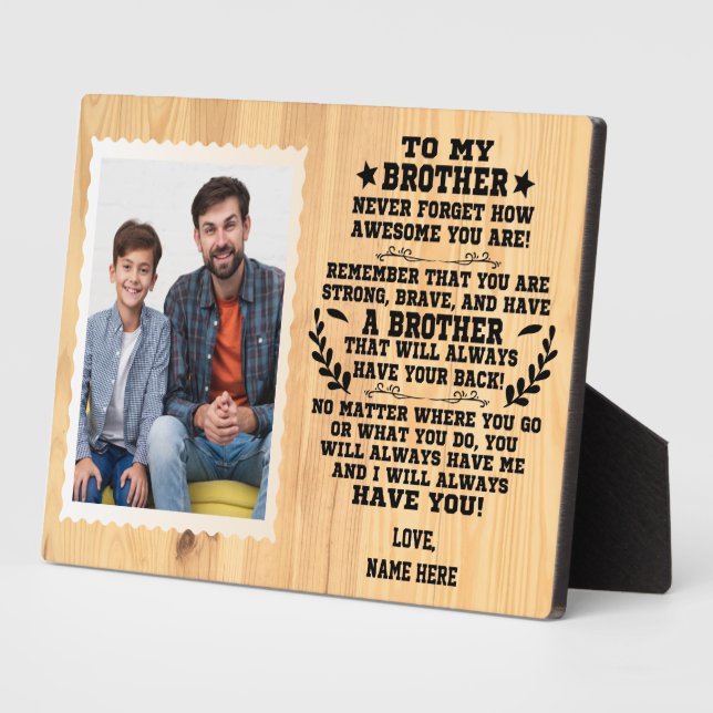 Zu meinem Bruder Geschenk von Bruder mit individue Fotoplatte (Seite)