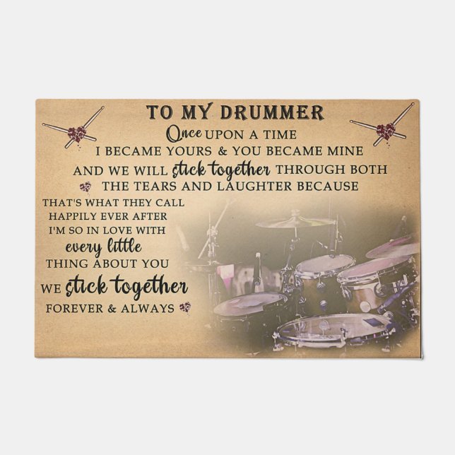 Zu meinem Drummer Doormat, Drum Player Geschenk Fußmatte (Vorderseite)