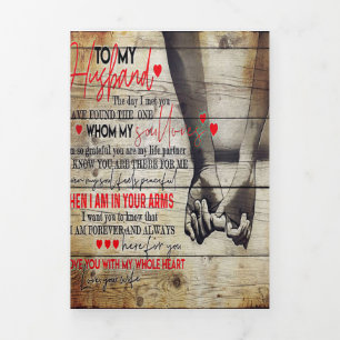 zu meinem Ehemann anwesend   Love New Zuhause Gift Dreifach Gefaltete Ankündigung