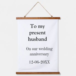 Zu meinem Ehemann Hochzeitsjubiläum Name Datum hin Wandteppich Mit Holzrahmen