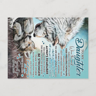 zu meinem Familiengeschenk meiner Tochter Löwe, To Postkarte