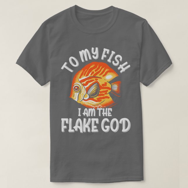 Zu meinem Fisch bin ich das "Flake God Aquarist Gi T-Shirt (Design vorne)