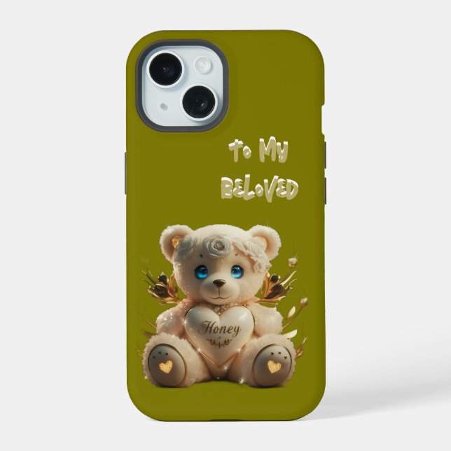 Zu meinem geliebten - Porzellan Inspiriert Teddybä iPhone 15 Hülle (Rückseite)