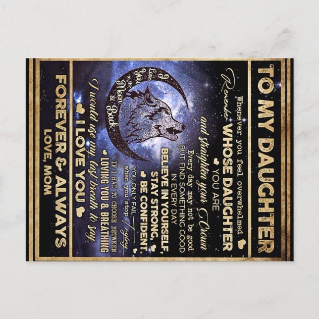 Zu meinem Geschenk an meine Tochter Schmetterlinge Postkarte (Vorderseite)