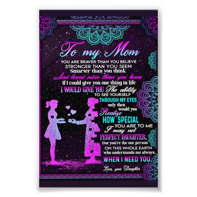 Zu meinem Geschenk für Mama und Tochter, Mama Gesc Fotodruck (Vorne)