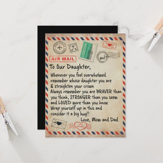 Weihnachtskarte Für Die Tochter – Metall-Geschenkkarte Mit Gravur 'I Love You' Von Mama & Papa