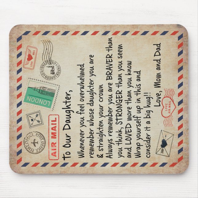 zu meinem Geschenk, Liebe Brief an unsere Tochter Mousepad (Vorne)