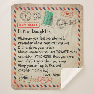 zu meinem Geschenk, Liebe Brief an unsere Tochter Sherpadecke