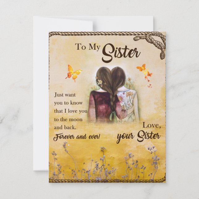 Zu meinem Geschenk, Schmetterlingsliebe, Blumenges Einladung (Vorderseite)