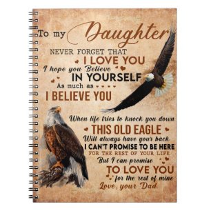 Zu meinem Geschenk, Vater und Tochter, Adler Lover Notizblock