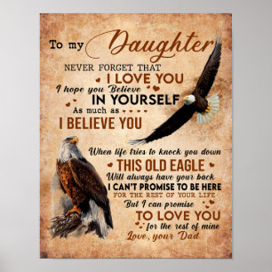 Zu meinem Geschenk, Vater und Tochter, Adler Lover Poster