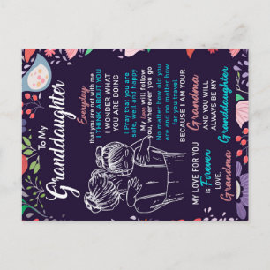 zu meinem Großtochter-Geschenk von Oma, Blume Love Ankündigungspostkarte
