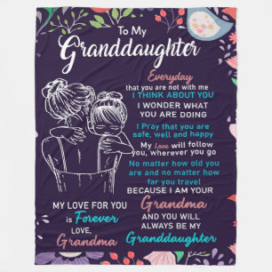 zu meinem Großtochter-Geschenk von Oma, Blume Love Fleecedecke