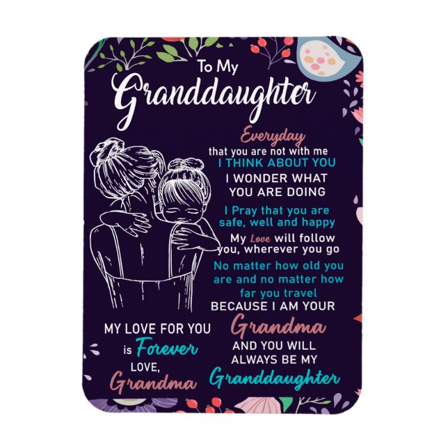 zu meinem Großtochter-Geschenk von Oma, Blume Love Magnet (Vertikal)