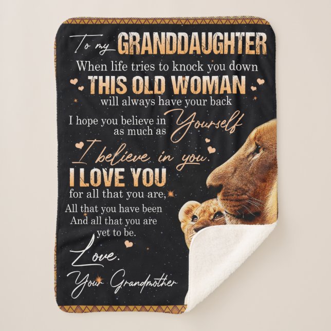 Zu meinem Großtochter Geschenk von Oma, Löwenliebh Sherpadecke (Vorderseite)
