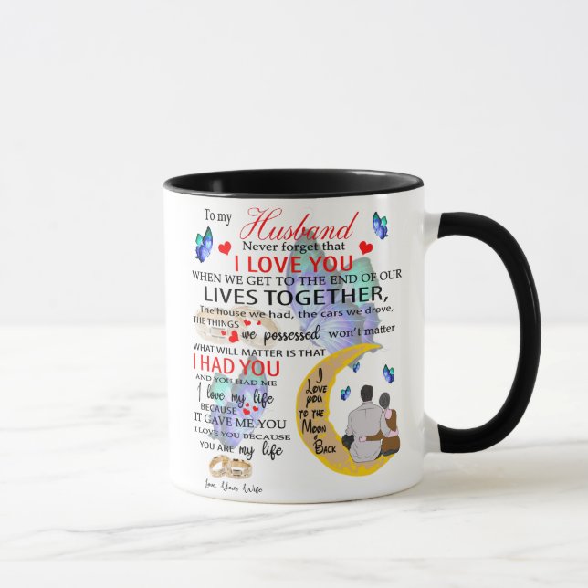 ZU MEINEM HUSBAND, Geschenk für Ehemann, Jubiläums Tasse (Rechts)