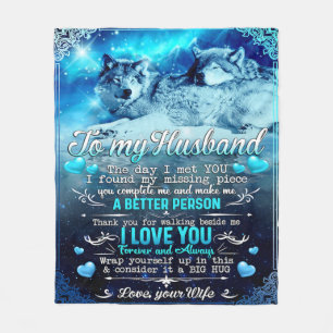 Zu meinem Husband Wolf Geschenk, Ehemann Geburtsta Fleecedecke