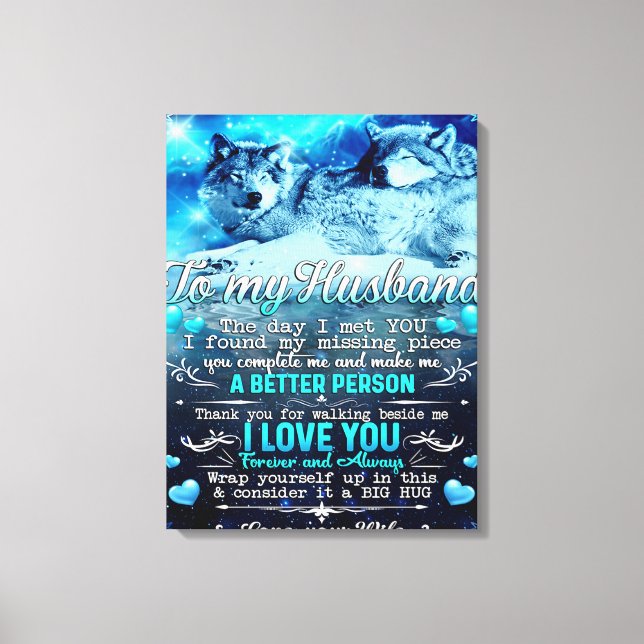 Zu meinem Husband Wolf Geschenk, Ehemann Geburtsta Leinwanddruck (Vorderseite)