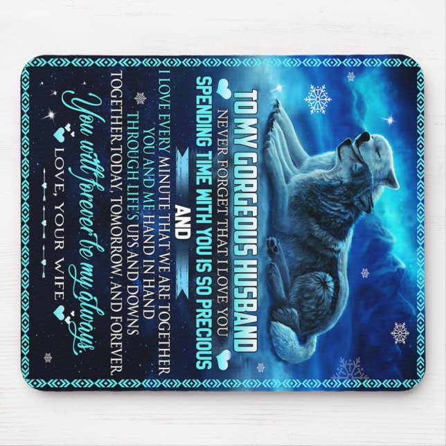 Zu meinem Husband Wolf Geschenk, Ehemann Geburtsta Mousepad (Vorne)