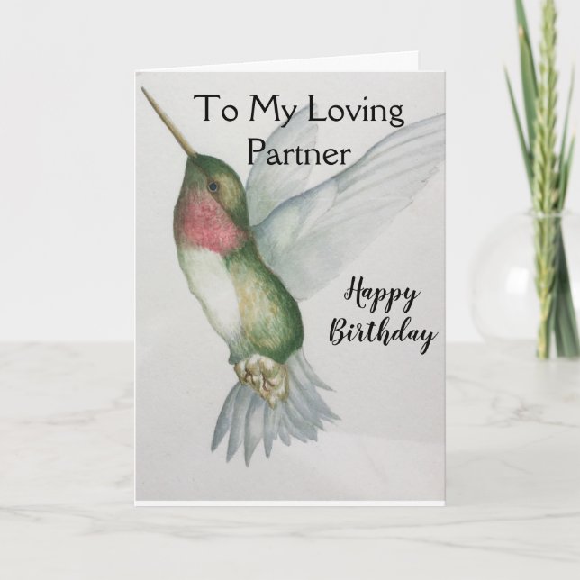 Zu meinem Lieblingspartner Happy Birthday Hummingb Karte (Vorderseite)
