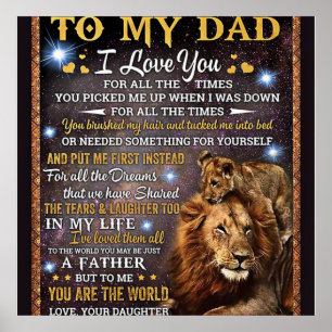 Zu meinem Lion Vater Geschenk, Vater Geburtstagsge Poster