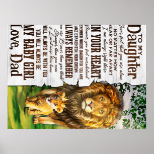 Zu meinem Löwengeschenk, Tochter-Geburtstagsgesche Poster