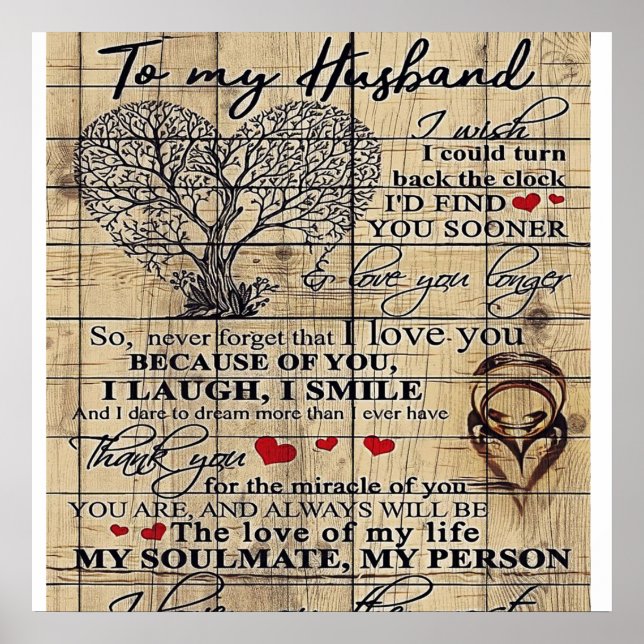Zu meinem Mann | Brief für Ehemann | Familiendekor Poster (Vorne)