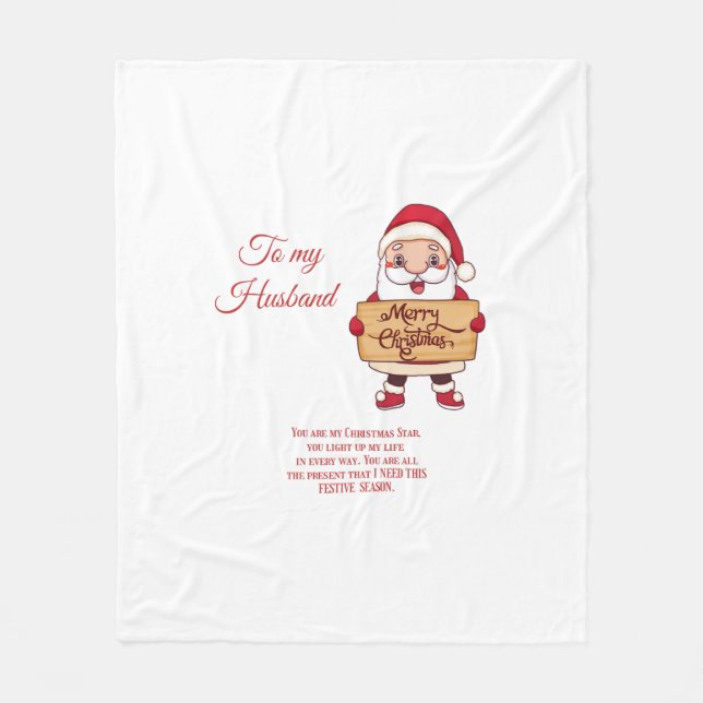 Zu meinem Mann frohe Weihnachten Fleecedecke (Vorderseite)