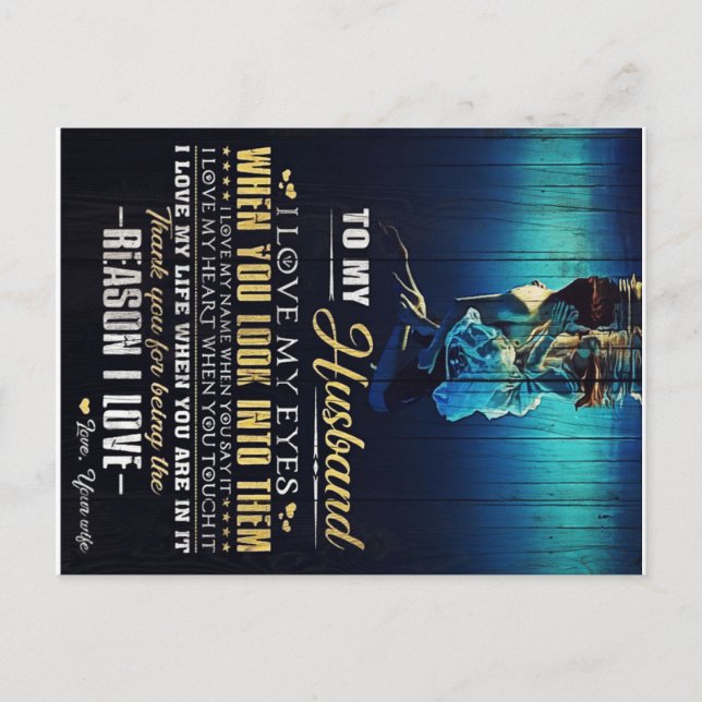 Zu meinem Mann | Lieben für den Vater | Ankündigungspostkarte (Vorderseite)