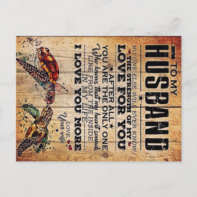 Zu meinem Mann | Lieben für Ehemänner Ankündigungspostkarte (Vorderseite)