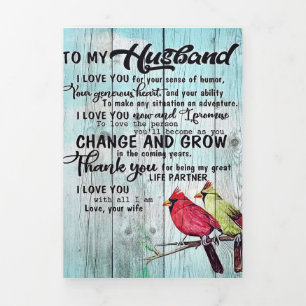 Zu meinem Mann Personalisiertes Geschenk Dreifach Gefaltete Ankündigung