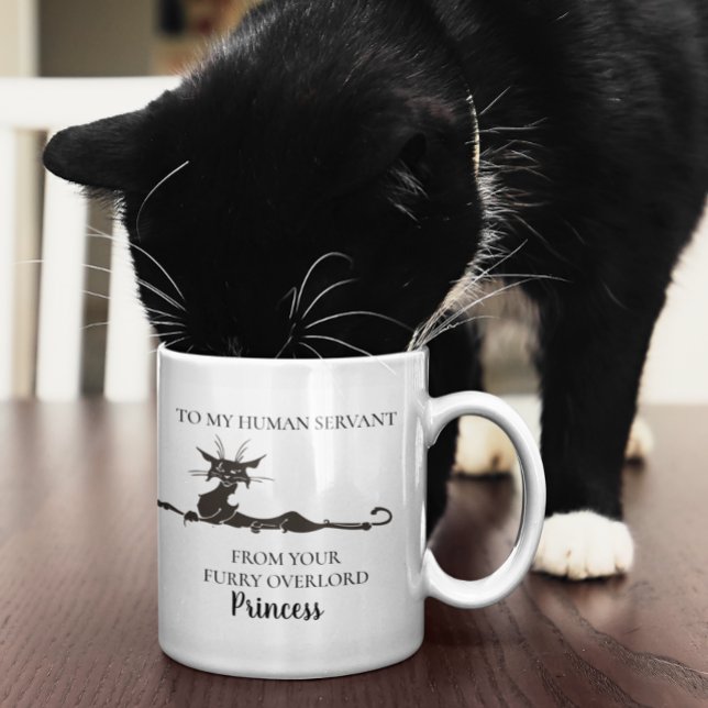 Zu meinem menschlichen Servant Funny Cat Geschenk  Kaffeetasse (Von Creator hochgeladen)