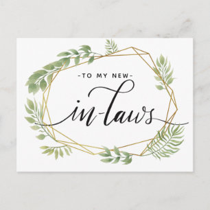 ZU MEINEM NEUEN IN-LAWS-Blatt auf der Postkarte gr