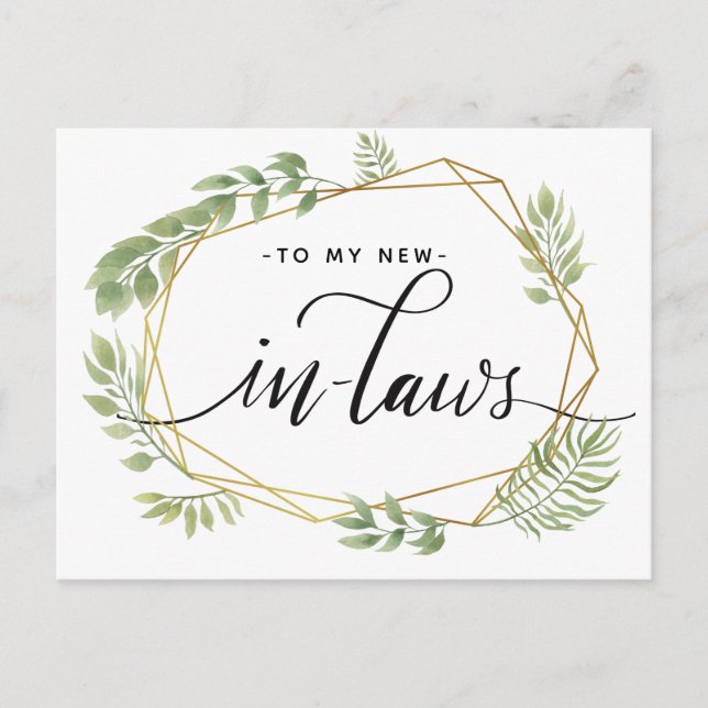 ZU MEINEM NEUEN IN-LAWS-Blatt auf der Postkarte gr (Vorderseite)