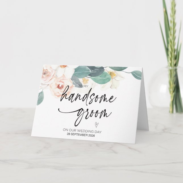 zu meinem schönen Bräutigam an unserem Hochzeitsta Karte (Vorderseite)