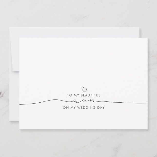 Zu meinem schönen Nan am Hochzeitstag (Vorderseite)