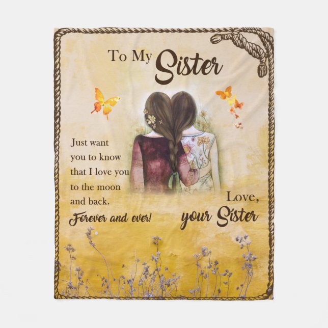 Zu meinem Schwester immer und immer Ihre Schwester Fleecedecke (Vorderseite)