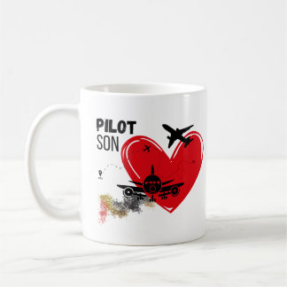 "Zu meinem Sohn - Fliegen hoch, träumen große Pilo Kaffeetasse