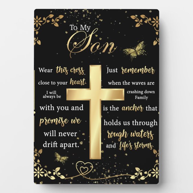 Zu meinem Sohn Geschenk, Schmetterling Lover, Blum Fotoplatte (Vorderseite)