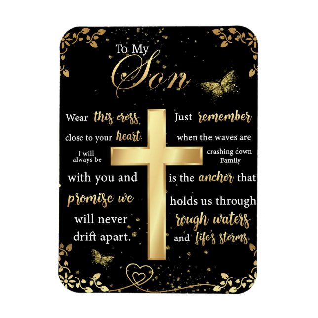 Zu meinem Sohn Geschenk, Schmetterling Lover, Blum Magnet (Vertikal)